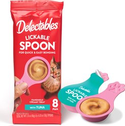 Hartz Delectables Lickable Spoon Tuna Handheld Creamy Lickable Cat Treats, 8 count