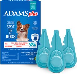 Adams Flea & Tick Spot Treatment for Small Breed Dogs, 5-14 lbs, 3 Doses (3-mos. supply)
