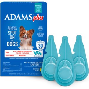 Adams Flea & Tick Spot Treatment for Small Breed Dogs, 5-14 lbs, 3 Doses (3-mos. supply)
