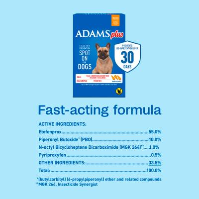 Show full view: Adams Flea & Tick Spot Treatment for Medium Breed Dogs, 15-30 lbs, 3 Doses (3-mos. supply) slide 9 of 11