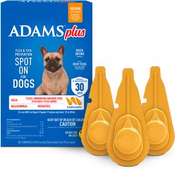 Adams Flea & Tick Spot Treatment for Medium Breed Dogs, 15-30 lbs, 3 Doses (3-mos. supply)