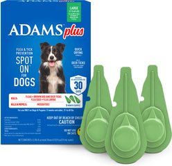 Adams Flea & Tick Spot Treatment for Large Breed Dogs, 31 to 60 lbs, 3 Doses (3-mos. supply)