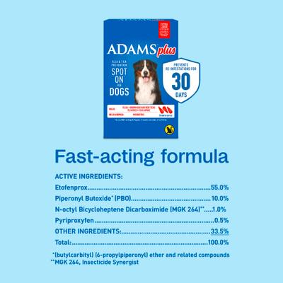 Show full view: Adams Flea & Tick Spot Treatment for X-Large Breed Dogs, 61-150 lbs, 3 Doses (3-mos. supply) slide 9 of 12