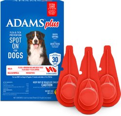 Adams Flea & Tick Spot Treatment for X-Large Breed Dogs, 61-150 lbs, 3 Doses (3-mos. supply)