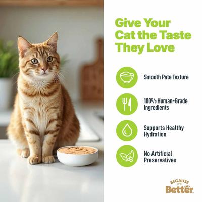 Show full view: Because It's Better Complete Meal Chicken Recipe Pate Wet Cat Food, 2.6-oz pouch, case of 12 slide 3 of 10