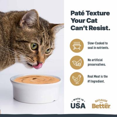 Show full view: Because It's Better Complete Meal Variety Pack Ocean Chicken & Turkey Pate Wet Cat Food, 2.6-oz pouch, case of 12 slide 4 of 8