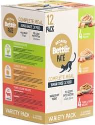 Because It's Better Complete Meal Variety Pack Ocean Chicken & Turkey Pate Wet Cat Food, 2.6-oz pouch, case of 12