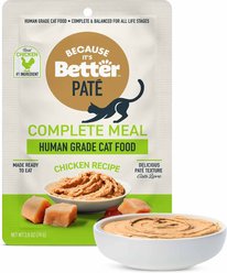 Because It's Better Complete Meal Chicken Recipe Pate Wet Cat Food, 2.6-oz pouch, case of 12