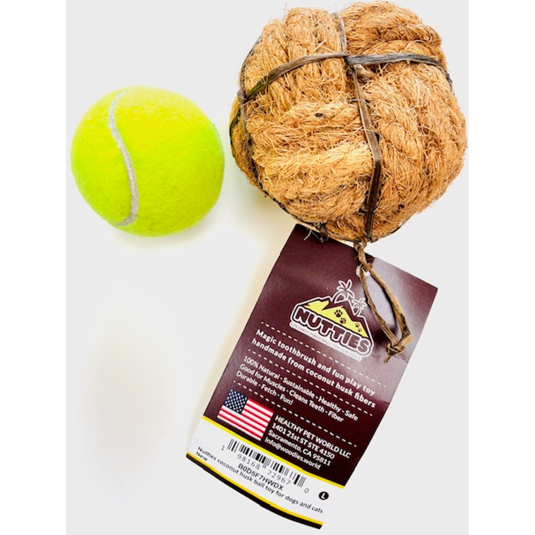 Nutties Coconut Fiber Ball Dog Chew Toy, Large