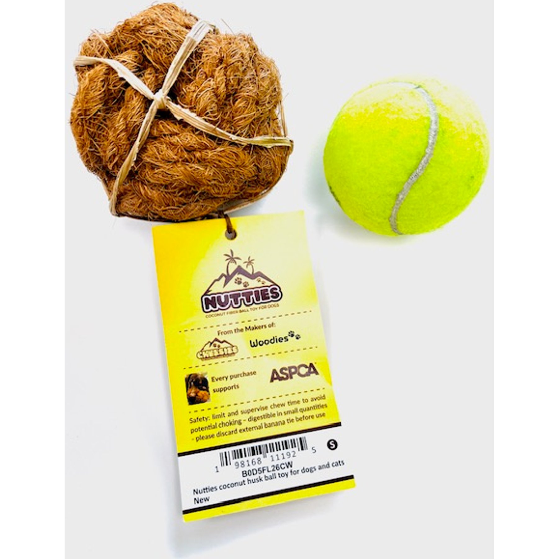 Nutties Coconut Fiber Ball Dog Chew Toy, Small