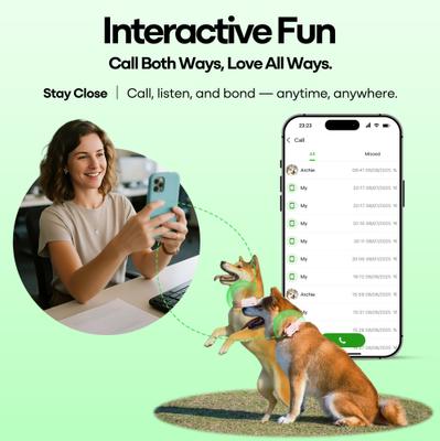 Show full view: GlocalMe PetPhone 2-Way Call & Care GPS Tracking Dog & Cat Collar, Green slide 4 of 11