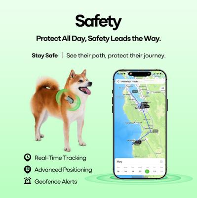 Show full view: GlocalMe PetPhone 2-Way Call & Care GPS Tracking Dog & Cat Collar, Green slide 5 of 11