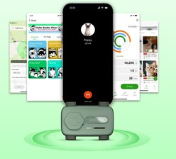 GlocalMe PetPhone 2-Way Call & Care GPS Tracking Dog & Cat Collar, Green slide 1 of 9