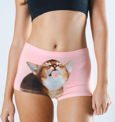 Show full view: Shinesty The Right Meow Kitten Modal Boyshort Underwear, Pink, XX-Large slide 2 of 2