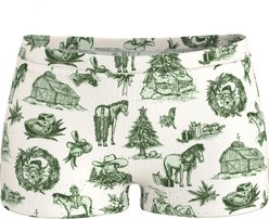 Shinesty The Xmas in Texas Western Toile Modal Boyshort Underwear, Multi, Medium