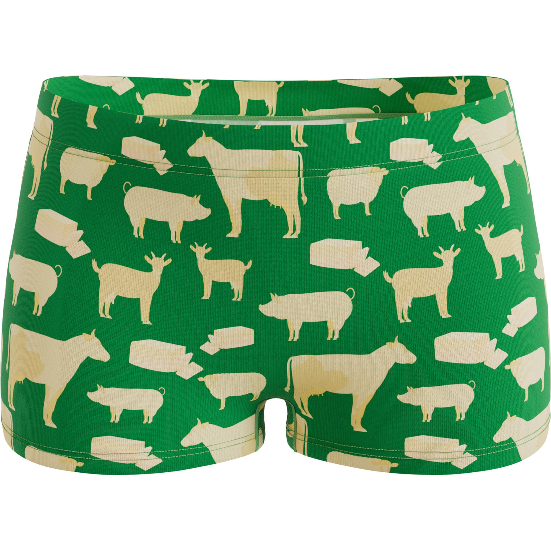 Shinesty The Petting Zoo Pig Modal Boyshort Underwear, Green, XX-Large