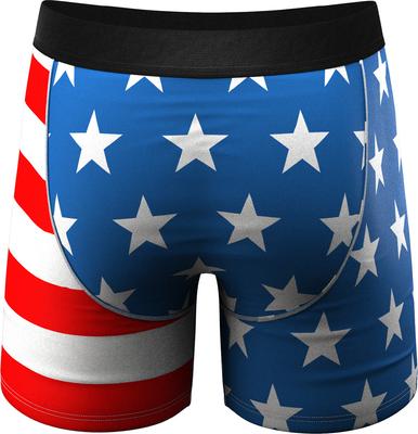 Show full view: Shinesty The Mascot American Flag Ball Hammock Pouch Underwear with Fly, Red/White/Blue, X-Large slide 2 of 2