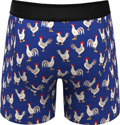 Show full view: Shinesty The Chicken Came First Rooster Ball Hammock Pouch Underwear with Fly, Blue, Medium slide 2 of 2