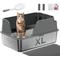 Show in main carousel: Ellenpent Stainless Steel Leak-Proof Cat Litter Box with Lid, X-Large, Gray slide 1 of 11