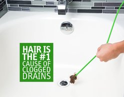 DrainShroom Toss Disposable Hair Dog, Cat & Small Pet Clog Remover, Green, 24-in reach, 8 count slide 2 of 7