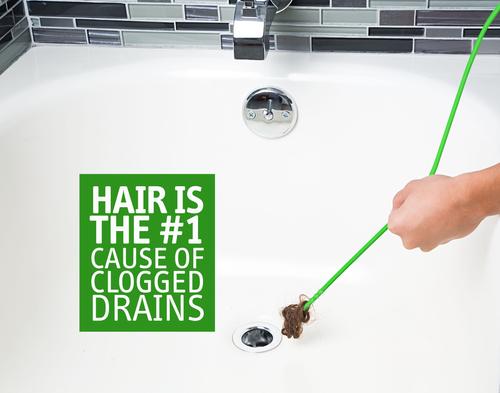 Show full view: DrainShroom Toss Disposable Hair Dog, Cat & Small Pet Clog Remover, Green, 24-in reach, 8 count slide 4 of 7