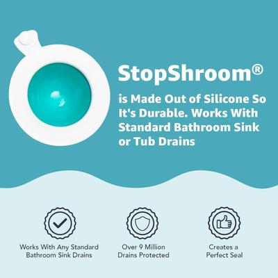 Show full view: StopShroom The Ultimate Universal Dog, Cat & Small Pet Drain Stopper Plug, White slide 5 of 8