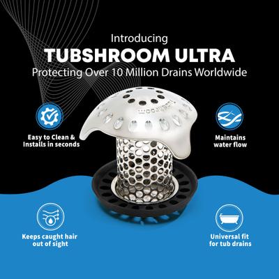 Show full view: TubShroom Ultra Revolutionary Bath Tub Dog, Cat & Small Pet Drain Protector Hair Catcher & Strainer, Snare Stainless Steel slide 4 of 9