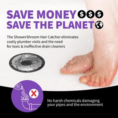 Show full view: ShowerShroom Ultra Revolutionary Shower Hair Catcher Dog, Cat & Small Pet Drain Protector, Stainless Steel slide 7 of 8