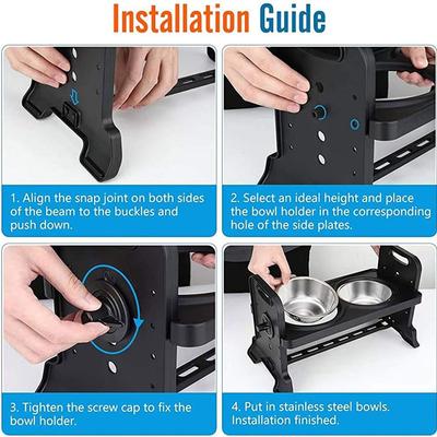 Show full view: Supet Adjustable Height Stainless Steel Elevated Dog Bowls, Black slide 5 of 7