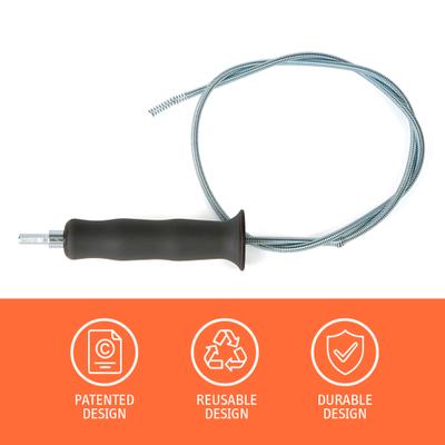 Show full view: DrainShroom Revolutionary Tub & Sink Snake Auger Dog, Cat & Small Pet Clog Remover for Bathroom Drains, Stainless Steel, 42-in slide 7 of 8
