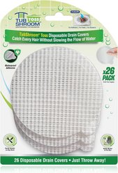 TubShroom Hair Catcher Mesh Sticker Strainers Toss Dog, Cat & Small Pet Disposable Drain Covers, 26 count slide 1 of 5