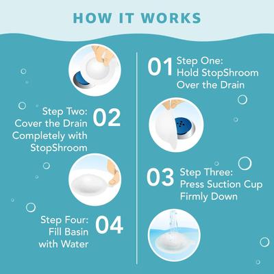 Show full view: StopShroom The Ultimate Universal Dog, Cat & Small Pet Drain Stopper Plug, White slide 4 of 8