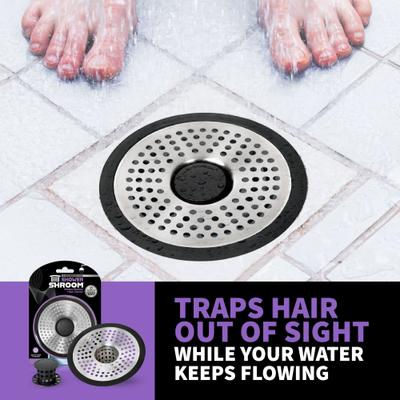 Show full view: ShowerShroom Ultra Revolutionary Shower Hair Catcher Dog, Cat & Small Pet Drain Protector, Stainless Steel slide 2 of 8
