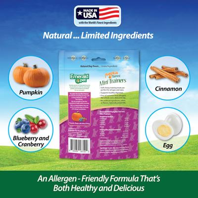 Show full view: Emerald Pet Pumpkin Harvest Mini Trainers Mixed Berry Soft & Chewy Dog Treats, 6-oz bag slide 5 of 8