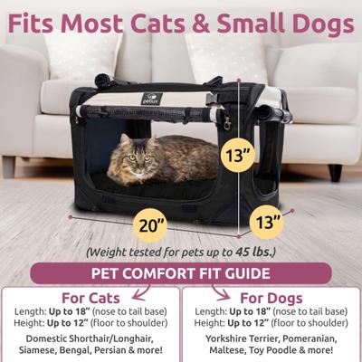 Show full view: PetLuv Premium Soft-Sided Cat & Dog Carrier, Black, Small slide 4 of 12