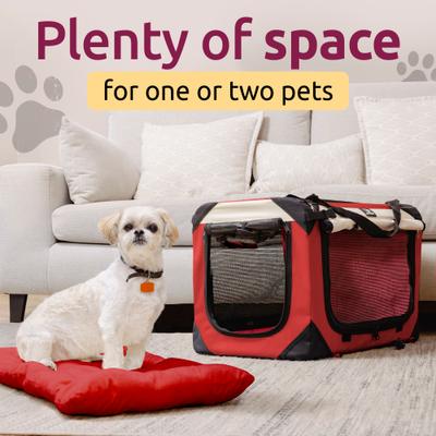 Show full view: PetLuv Premium Soft-Sided Cat & Dog Carrier, Red, Large slide 10 of 12