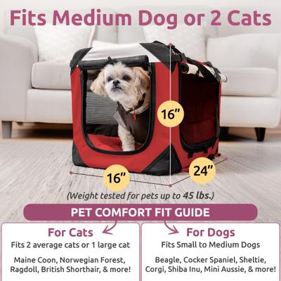 Show full view: PetLuv Premium Soft-Sided Cat & Dog Carrier, Red, Large slide 4 of 12