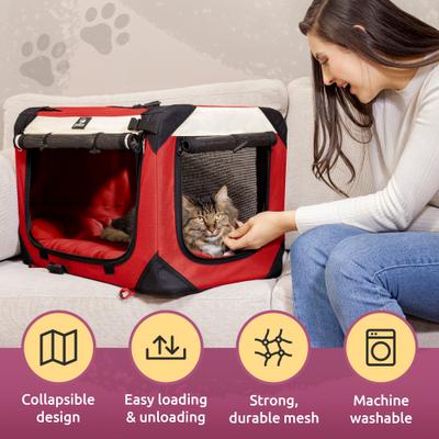 Show full view: PetLuv Premium Soft-Sided Cat & Dog Carrier, Red, Large slide 5 of 12