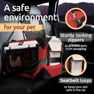 Show full view: PetLuv Premium Soft-Sided Cat & Dog Carrier, Red, Large slide 9 of 12