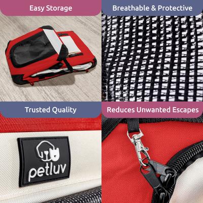 Show full view: PetLuv Premium Soft-Sided Cat & Dog Carrier, Red, Large slide 7 of 12