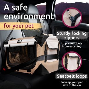 PetLuv Premium Soft-Sided Cat & Dog Carrier, Tan, Large