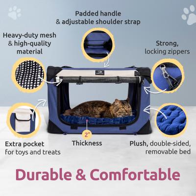 Show full view: PetLuv Premium Soft-Sided Cat & Dog Carrier, Navy, Large slide 7 of 11