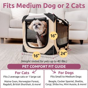 PetLuv Premium Soft-Sided Cat & Dog Carrier, Tan, Large