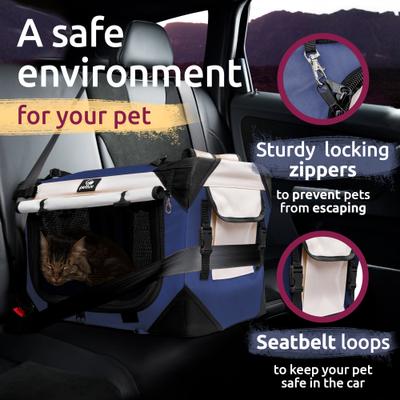 Show full view: PetLuv Premium Soft-Sided Cat & Dog Carrier, Navy, Large slide 8 of 11