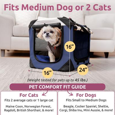 Show full view: PetLuv Premium Soft-Sided Cat & Dog Carrier, Navy, Large slide 3 of 11