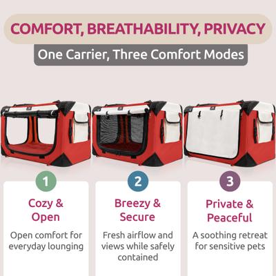 Show full view: PetLuv Premium Soft-Sided Cat & Dog Carrier, Red, Large slide 3 of 12