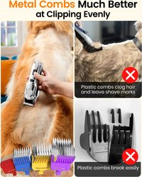 OneIsAll RFC-676PRO Cordless & Low Noise Rechargeable Heavy-Duty Dog Grooming Kit, Silver slide 2 of 9