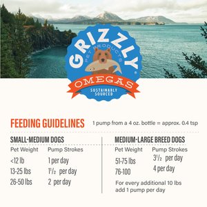 Grizzly Salmon Plus Omega 3-6-9 Food Supplement for Dogs & Cats, 4-fl oz bottle