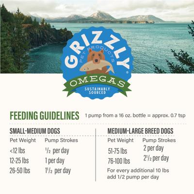 Show full view: Grizzly Algal Plus Omega 3-6-9 Food Supplement for Dogs & Cats, 16-fl oz bottle slide 7 of 10