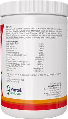 Show full view: Vintek Nutrition, LLC Vitali-Treaties Liver Flavored Soft & Chew Support Supplement for Dogs, 16-oz jar slide 3 of 5
